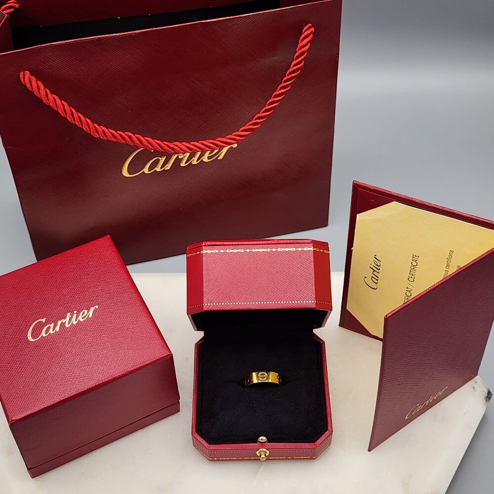 Cartier Love 18k Yellow Gold Trinity Ring Size 52